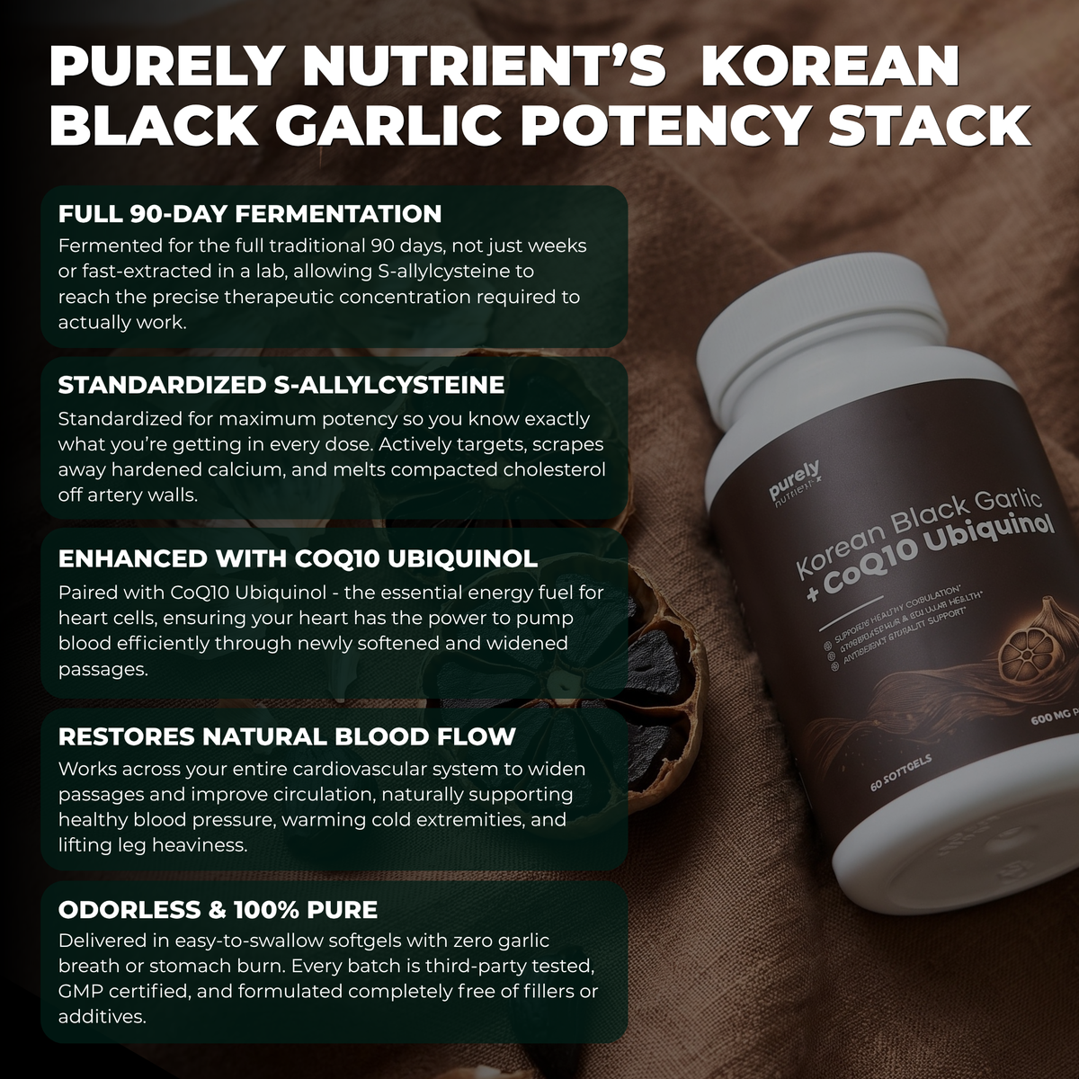 Purely Nutrient  Korean Black Garlic