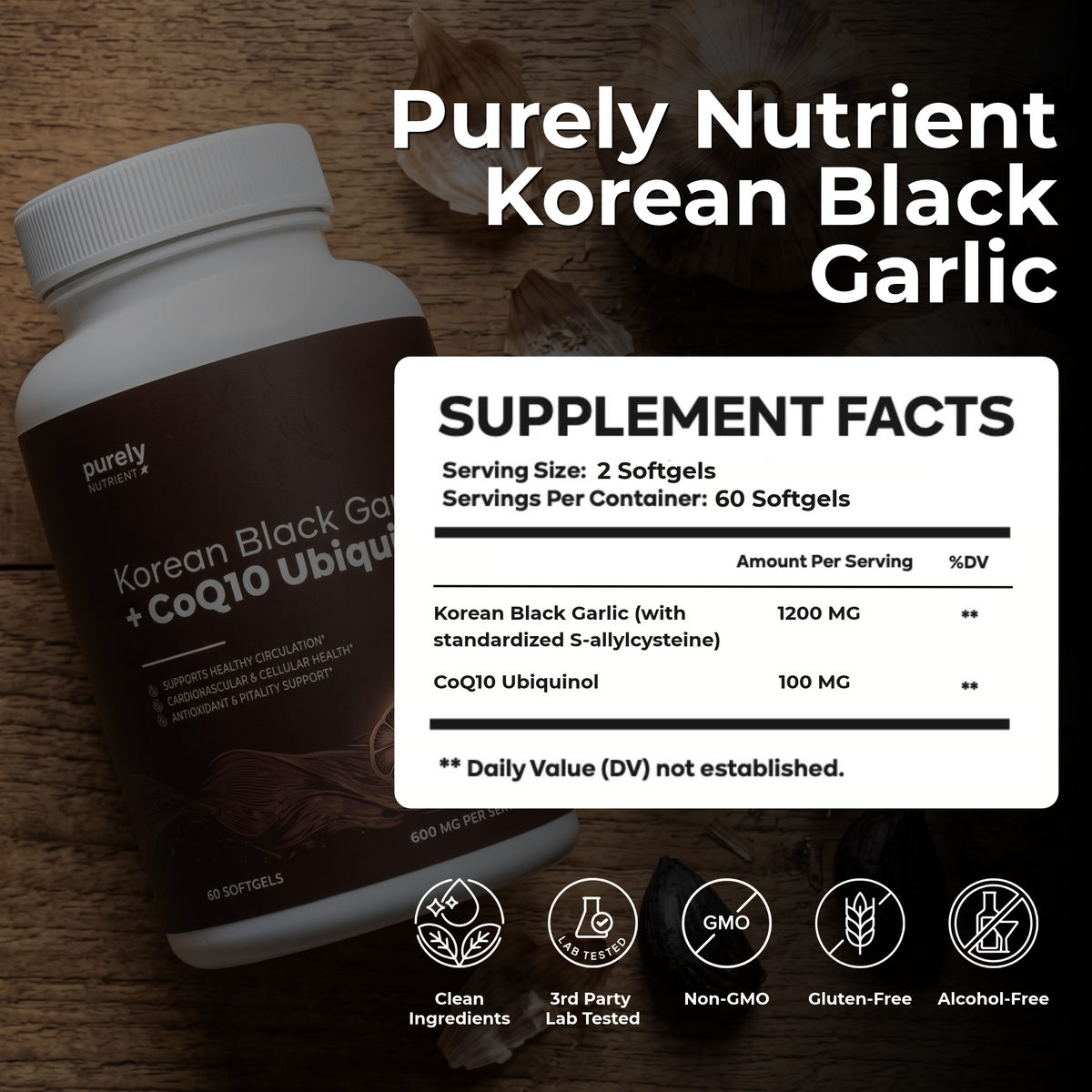 Purely Nutrient  Korean Black Garlic